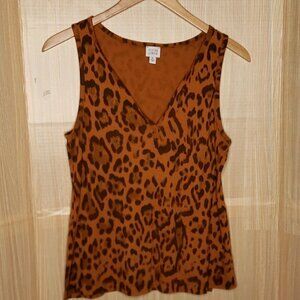 Peyton & Jensen Womens Animal Print Knit Tank Top